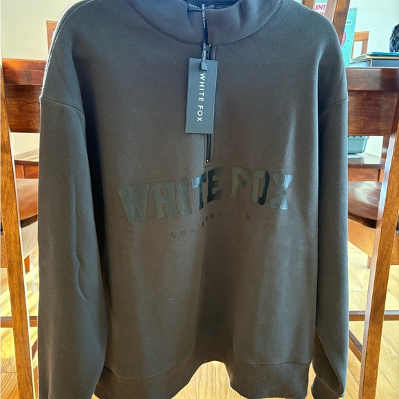 White Fox Boutique Shadow Grey Half-Zip Sweatshirt. - Picture 2 of 8